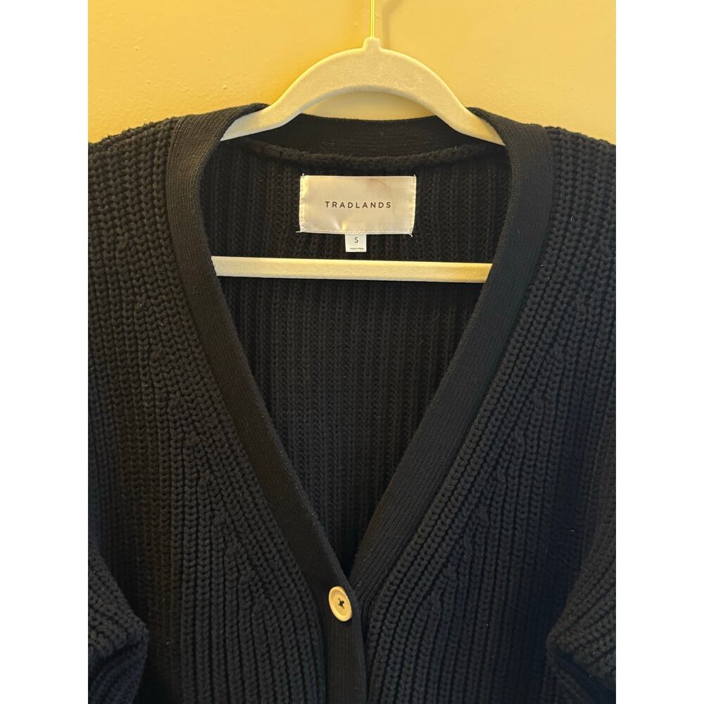 Tradlands Shelter Cotton Cardigan in Black - Picture 4 of 8